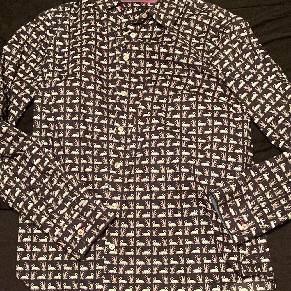Talbots shirt swans size 8